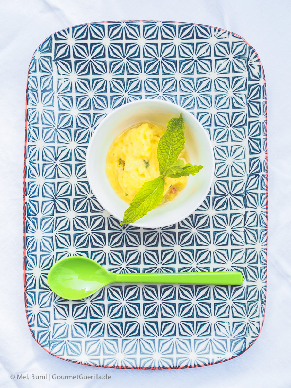  Pineapple Sorbet with Rum and Mint | GourmetGuerilla.com 